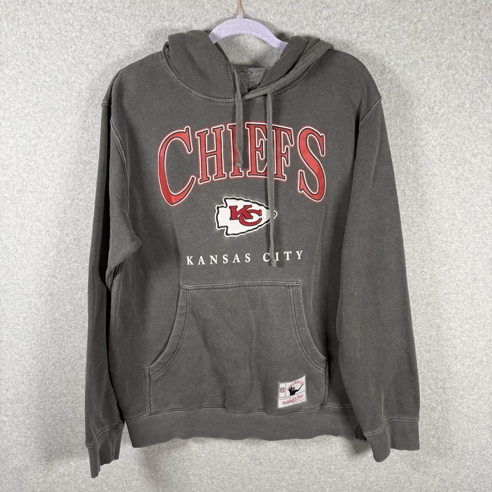 Mitchell & Ness Gray Kansas City Chiefs Pullover Hoodie Size mens small